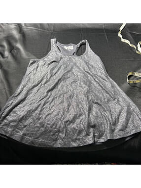 Converse WOMENS Grey Sparkly Tank Top Size M